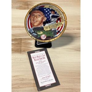 Hamilton Collection VTG Mickey Mantle's Tape Measure Home Run Plate COA MISPRINT
